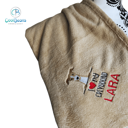 Pet Fleece Blanket - Greyhound (Corner) - Personalised