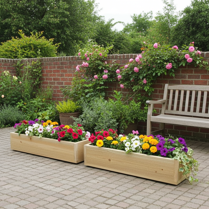 2 x rustic wooden garden planters. Delivered Ready Assembled