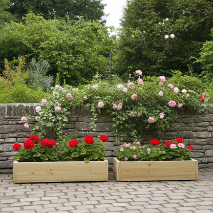2 x rustic wooden garden planters. Delivered Ready Assembled