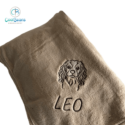 Pet Fleece Blanket - King Charles Spaniel (Corner) - Personalised