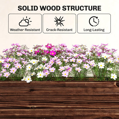 Outsunny 3-Tier Wooden Raised Planter, Raised Garden Bed on Legs with Drainage Holes and Bed Liner, Elevated Garden Planter