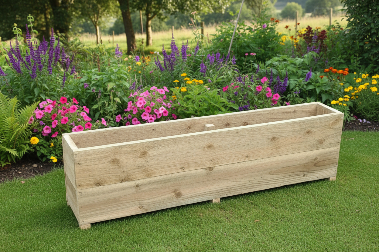 Large 2 Tier Planters wooden garden planters – Turf Store UK