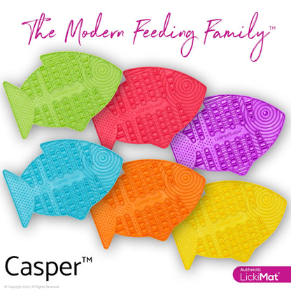 LickiMat Casper, Fish-Shaped Cat Slow Feeders for Feline Boredom and Anxiety Reduction; Perfect for Food, Treats and Anxiety Reduction, Purple