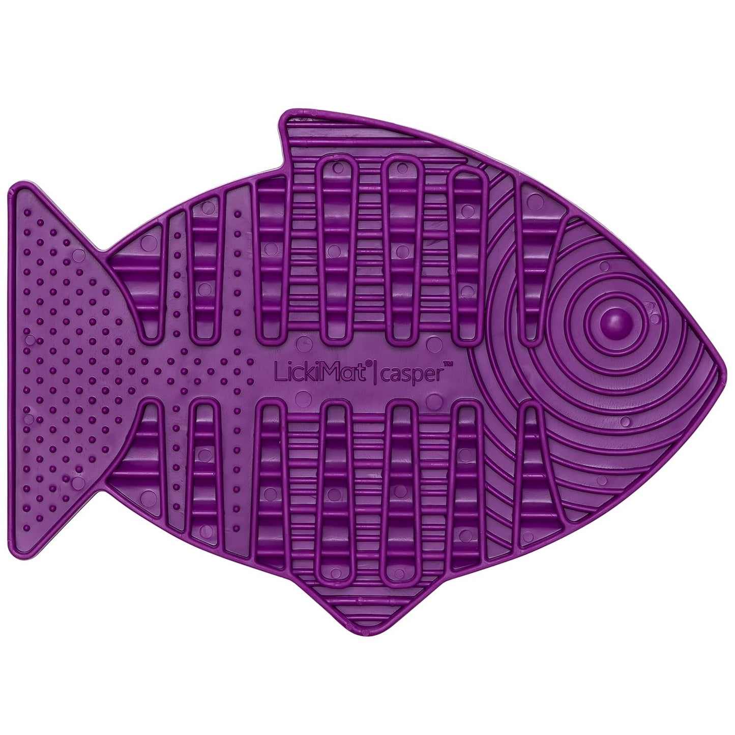 LickiMat Casper, Fish-Shaped Cat Slow Feeders for Feline Boredom and Anxiety Reduction; Perfect for Food, Treats and Anxiety Reduction, Purple