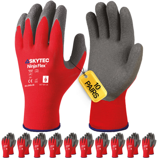 SKYTEC Ninja Flex Tricolore Lightweight Low Cut Resistant Grip Safety Gloves (PACK of 10 PAIRS)