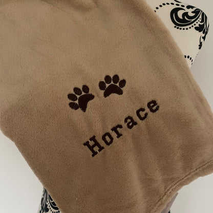 Pet Fleece Blanket - Paw Prints - Personalised - Dog / Cat
