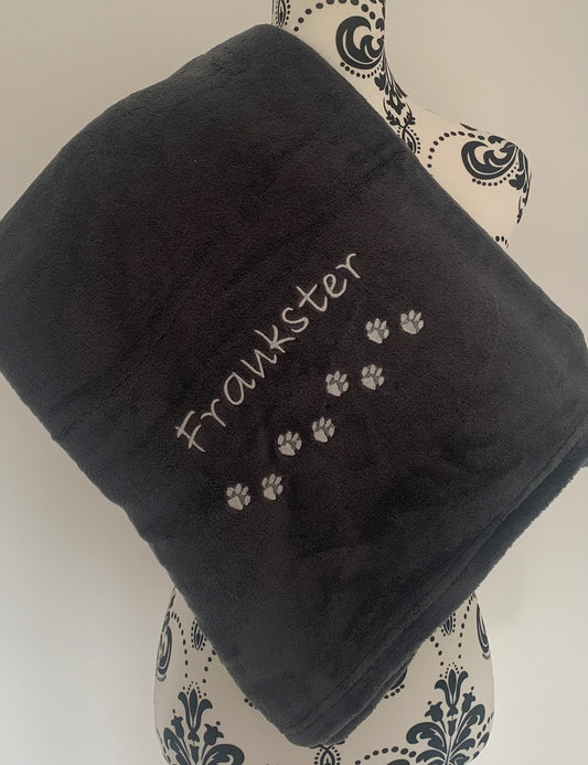 Pet Fleece Blanket - Mini Paws - Personalised