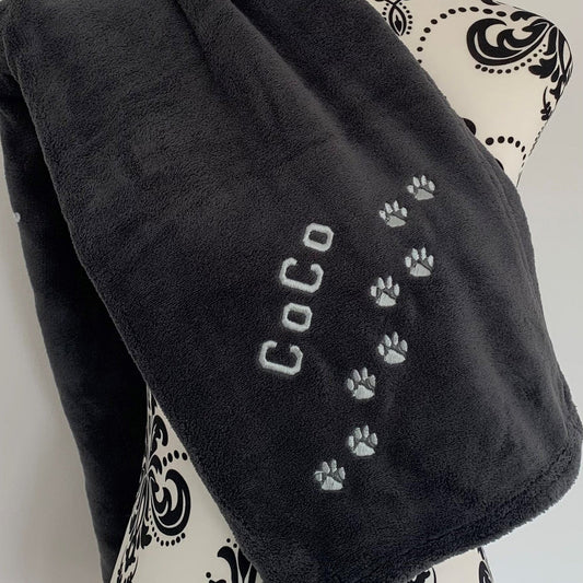 Pet Fleece Blanket - Paw Prints - Personalised