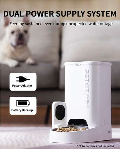 PETKIT Automatic Cat Feeder with Camera, 1080P HD Video with Night Vision, 2-Way Audio, 3L Auto Cat Feeder with Battery-Backup, Low Food & Blockage Sensor, App Control Cat Food Dispenser