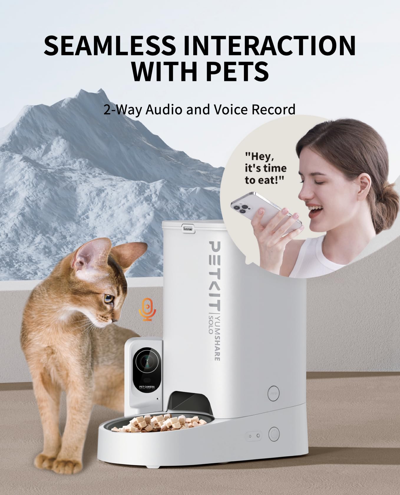 PETKIT Automatic Cat Feeder with Camera, 1080P HD Video with Night Vision, 2-Way Audio, 3L Auto Cat Feeder with Battery-Backup, Low Food & Blockage Sensor, App Control Cat Food Dispenser