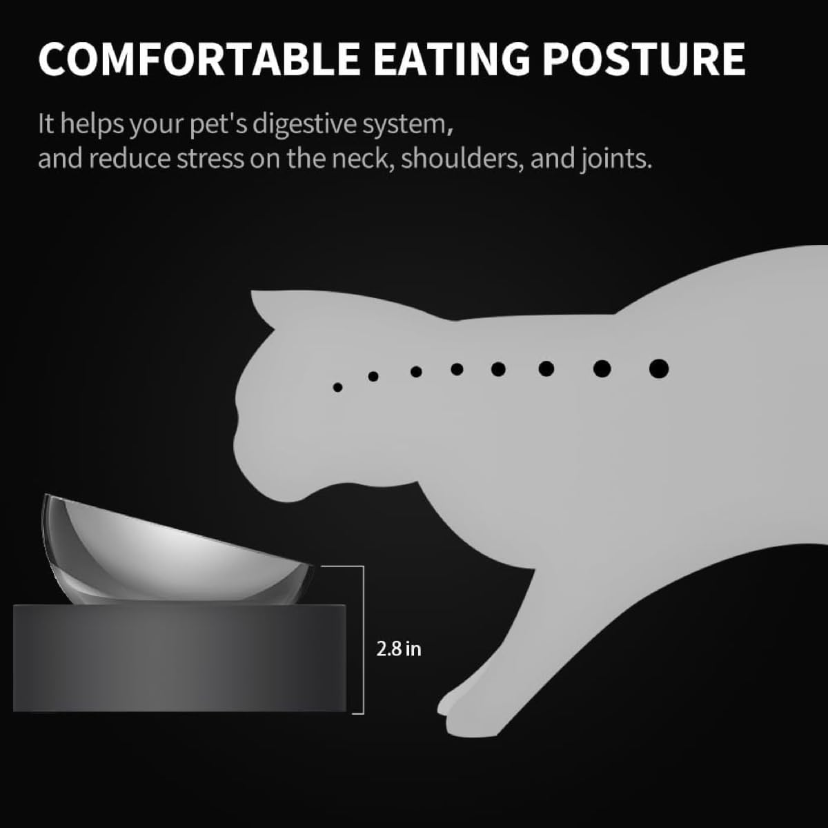PETKIT Cat Bowls with Stand Tilted, 0 &15° Stainless Steel Elevated Cat Feeding Bowls for Cats and Small Dogs, Raised Cat Food and Water Bowls, Stress Free, Food Grade Material, Anti Slip None Spill