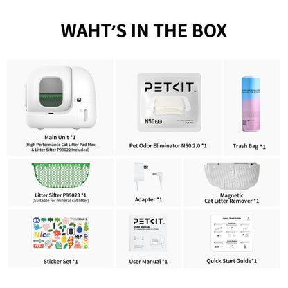 PETKIT PURA MAX 2 Self Cleaning Cat Litter Tray, App Control, 76L Extra Large Automatic Cat Litter Box for Multi-cats, Odour Control with N50, xSecure Robot Litter Box, Includes Trash Liner