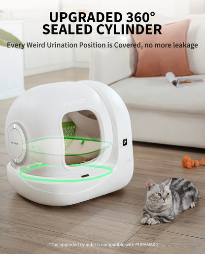PETKIT PURA MAX 2 Self Cleaning Cat Litter Tray, App Control, 76L Extra Large Automatic Cat Litter Box for Multi-cats, Odour Control with N50, xSecure Robot Litter Box, Includes Trash Liner