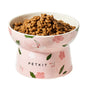 PETKIT Raised Cat Bowl, Ceramic Cat Elevated Food Bowl, Stress Free, Anti Vomiting, Backflow Prevention Cat Dog Water Bowl, Dishwasher and Microwave Safe, Pink