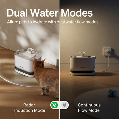PETLIBRO Cat Water Fountain Battery Operated, Rechargeable, 2.5L/84oz Dockstream Wireless Pet Water Fountain, Water Dispenser with Wireless Pump, Easy Cleaning, BPA-Free for Cats, Pets