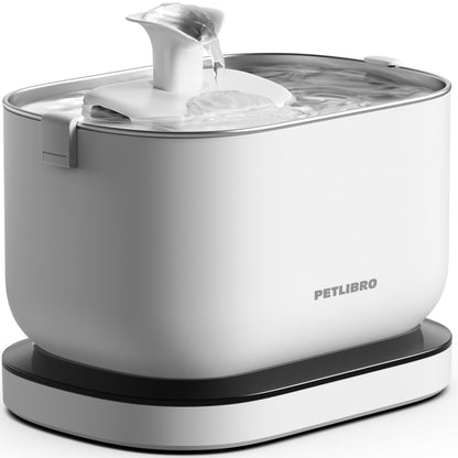 PETLIBRO Cat Water Fountain Battery Operated, Rechargeable, 2.5L/84oz Dockstream Wireless Pet Water Fountain, Water Dispenser with Wireless Pump, Easy Cleaning, BPA-Free for Cats, Pets