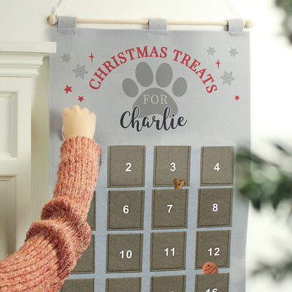 Personalised 2026 Pet Advent Calendar In Silver Grey