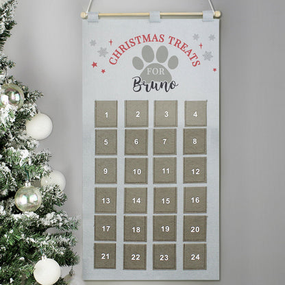 Personalised 2026 Pet Advent Calendar In Silver Grey