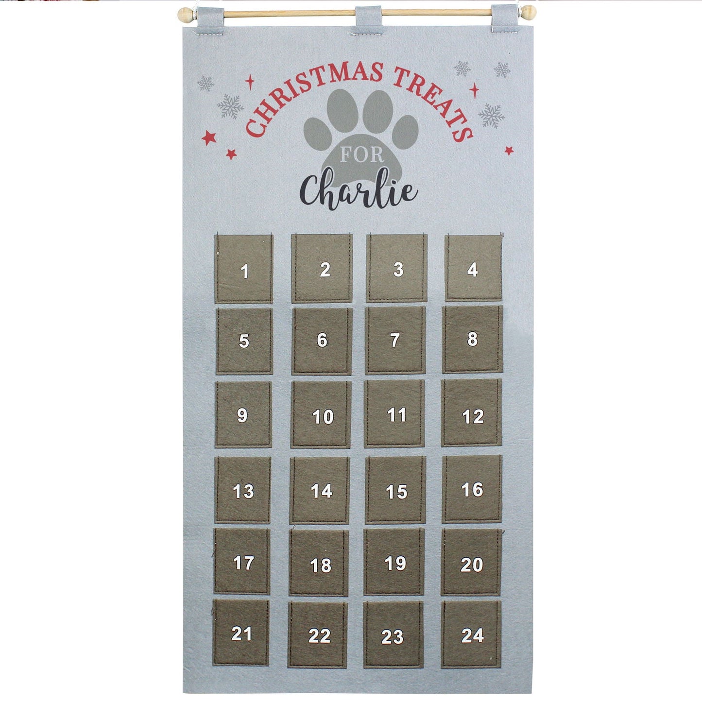 Personalised 2026 Pet Advent Calendar In Silver Grey