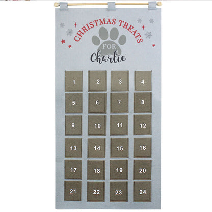 Personalised 2026 Pet Advent Calendar In Silver Grey