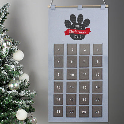 Personalised 2026 Pet Advent Calendar In Silver Grey