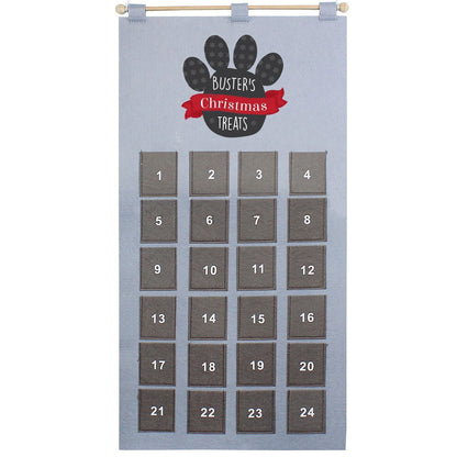 Personalised 2026 Pet Advent Calendar In Silver Grey