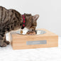 Personalised Bamboo Pet Bowl With Metal Tag