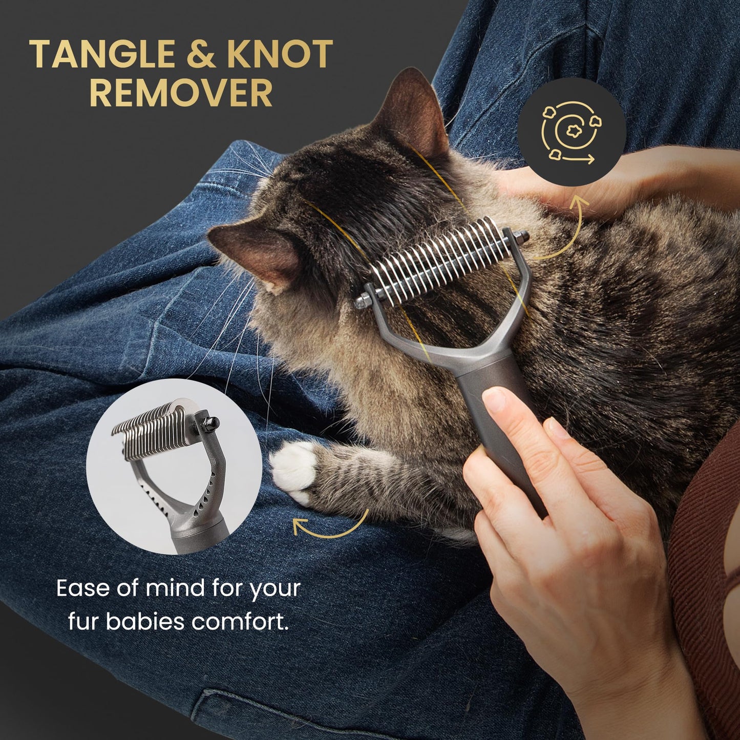 Pet Grooming Comb for Dogs and Cats - Detangling, Dematting, and Massaging with Self-Cleaning Button - Pet Care, New Puppy Gift, New Kitten Gift, Pet Grooming, Luxury Pet Care, Undercoat Rake