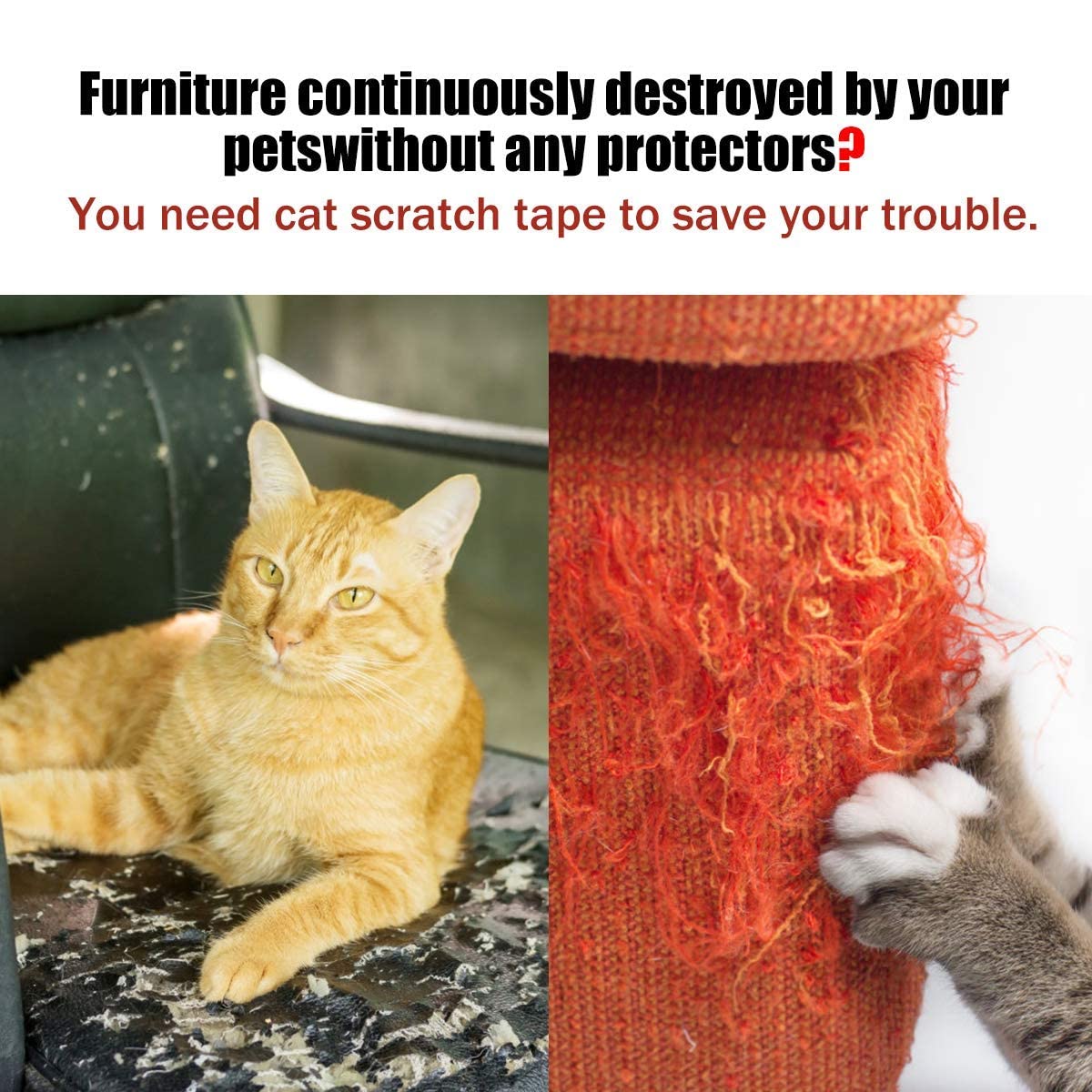 Petslucent Cat Scratch Deterrent Sticky Paws Tape, Cat Furniture Protector Training Tape Anti Scratching, Double Sided Guards for Carpet, Sofa, Couch, Door (Blue- 3''x 15 Yards)