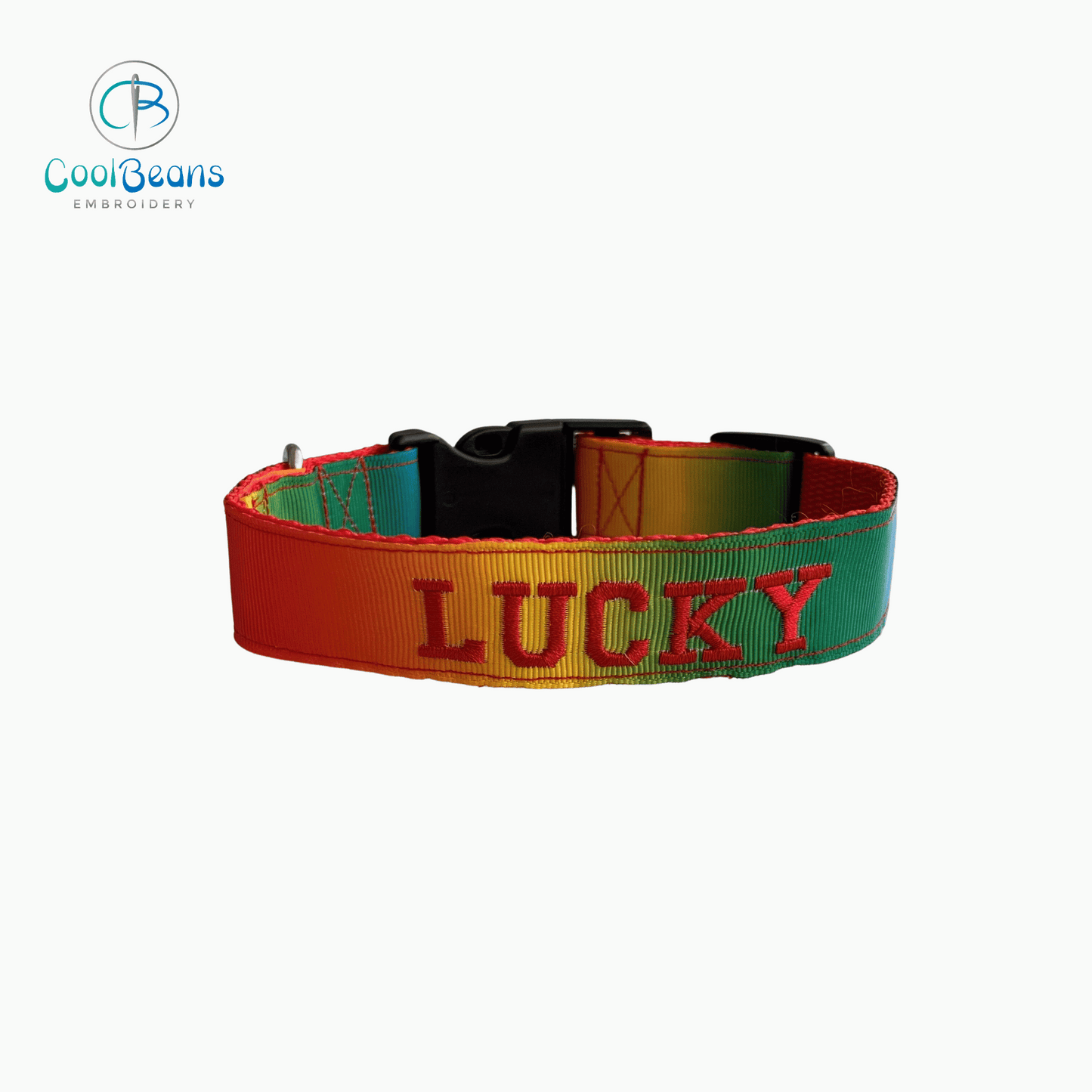 Dog Collar - Rainbow Ombre - Handcrafted - Personalised - 25mm