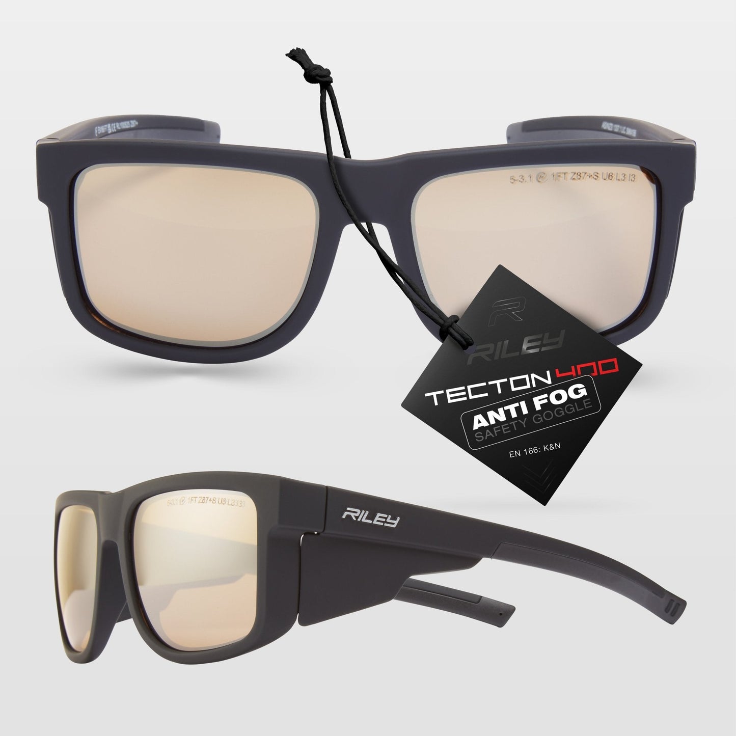 RILEY Navigator Anti-Scratch Safety Sunglasses with Antique Mirror Revo Lens