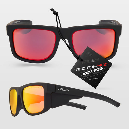 RILEY Navigator Anti-Scratch Safety Sunglasses with Red Mirror Revo Lens