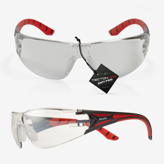 RILEY Stream Red Frameless Metal-Free Safety Glasses with Indoor/Outdoor Lens