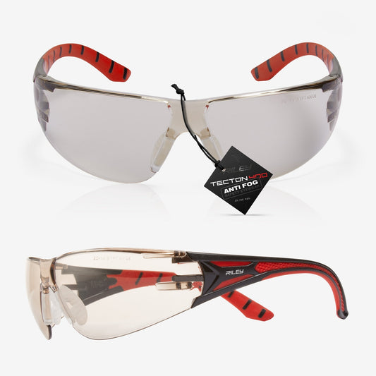 RILEY Stream Red Frameless Metal-Free Safety Glasses with LED Light Protective Lens