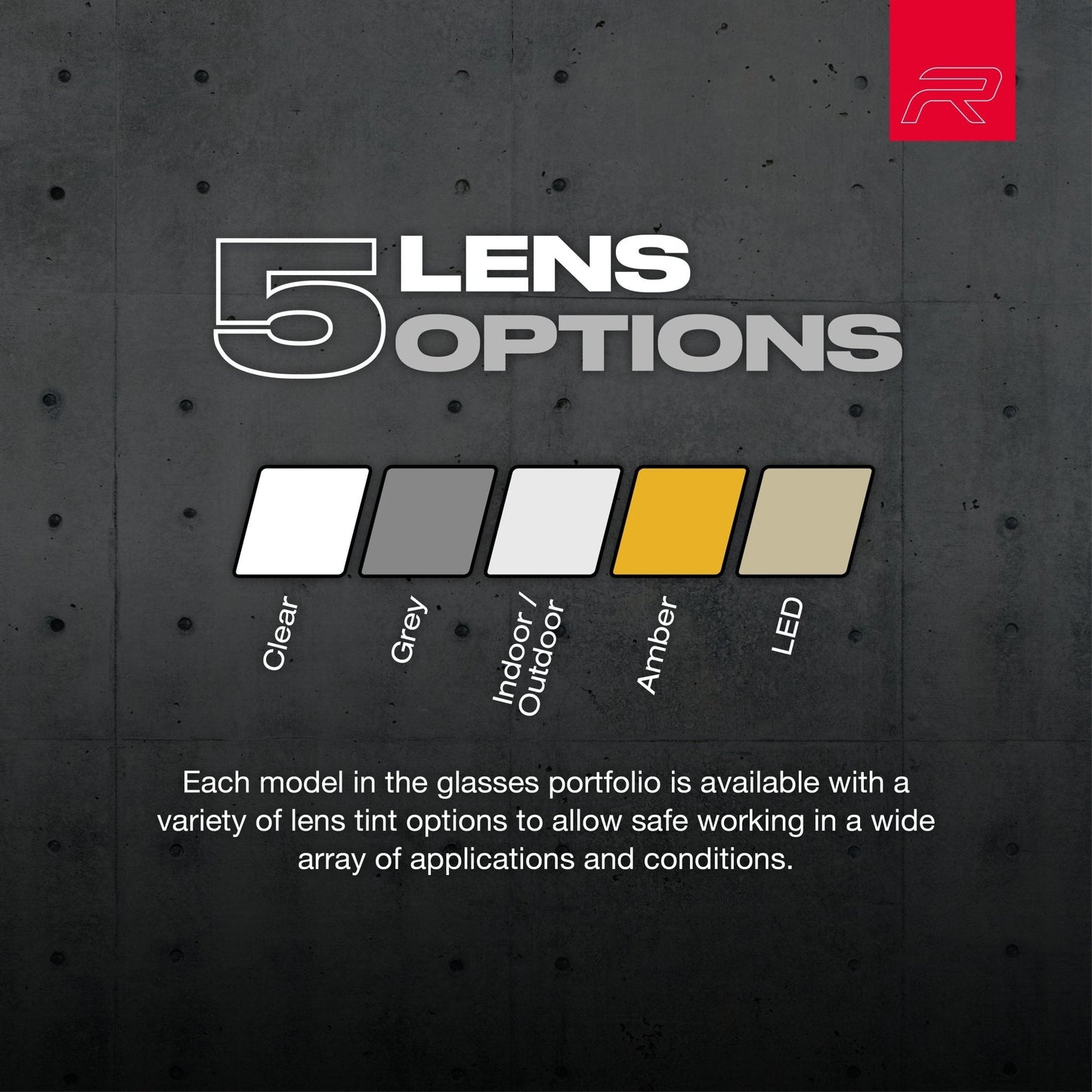 RILEY Stream Red Frameless Metal-Free Safety Glasses with Yellow Tint Lens