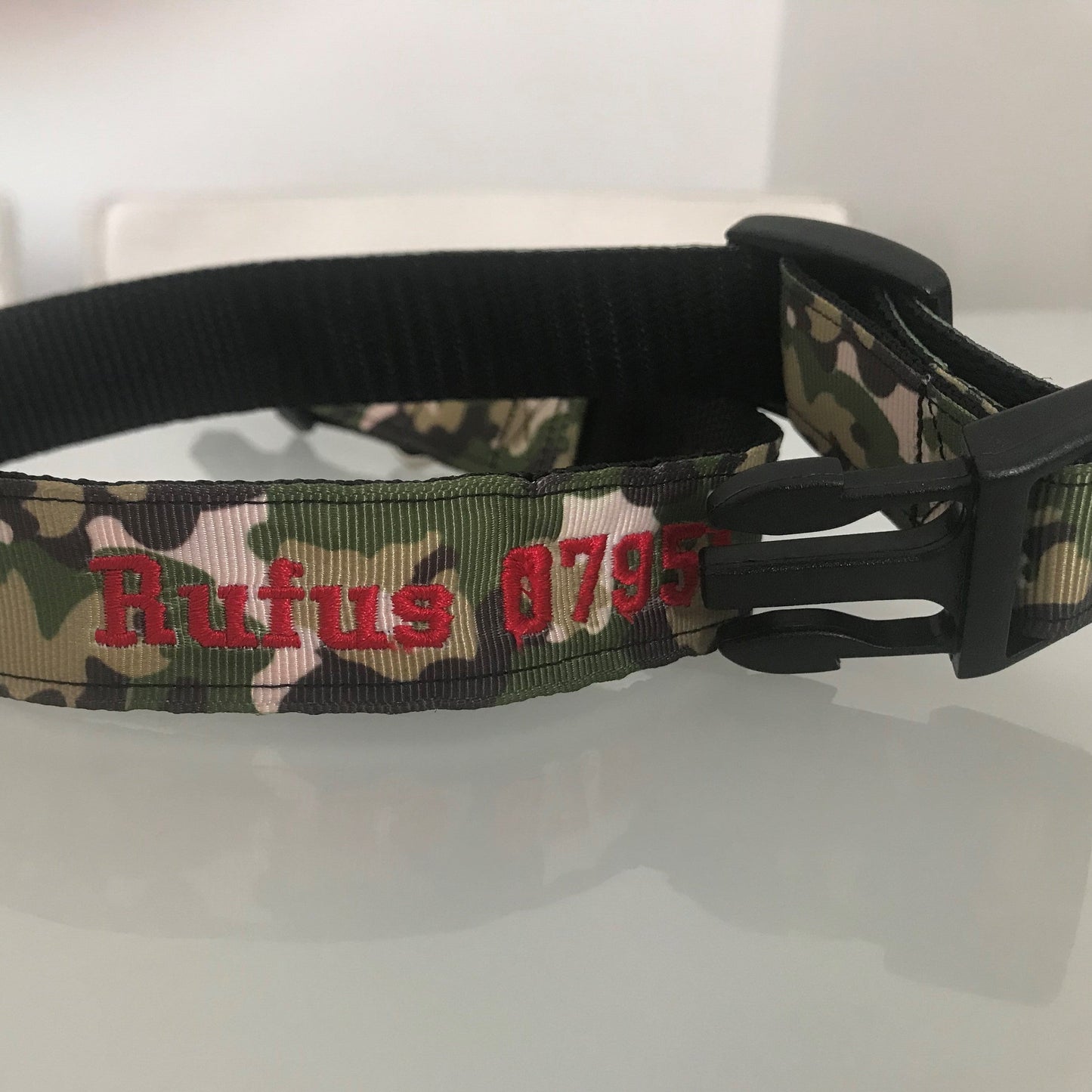 Dog Collar - Camouflage - Handcrafted - Personalised - 25mm