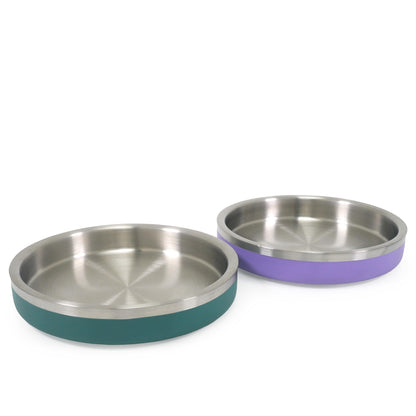 Rosewood Premium Double-Wall Stainless Steel Pet Food Shallow Bowl 480ml - Teal