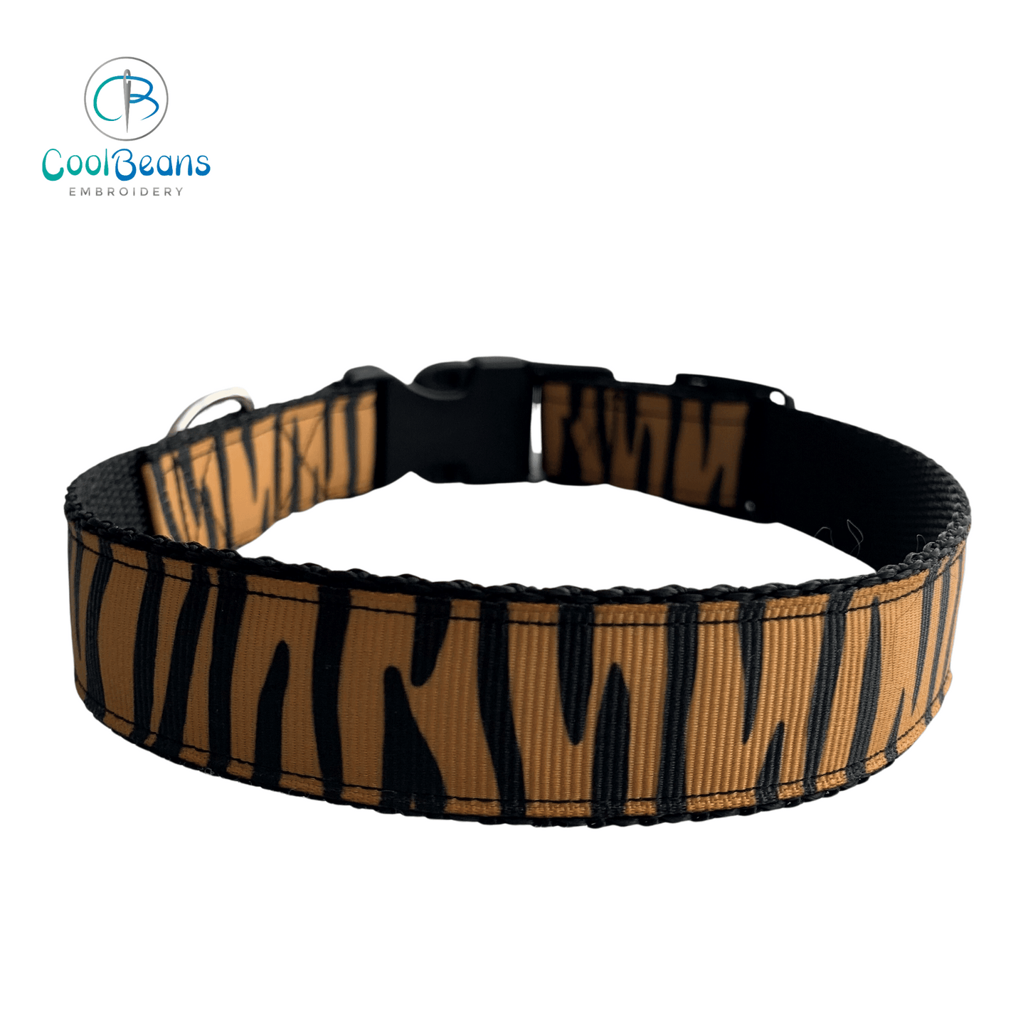 Dog Collar - Tiger - Handcrafted - Personalised - 25mm