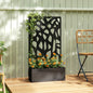 Outsunny Metal Raised Garden Bed with Trellis, Outdoor Planter Box with Privacy Screen, Elevated Garden Box for Climbing Plants
