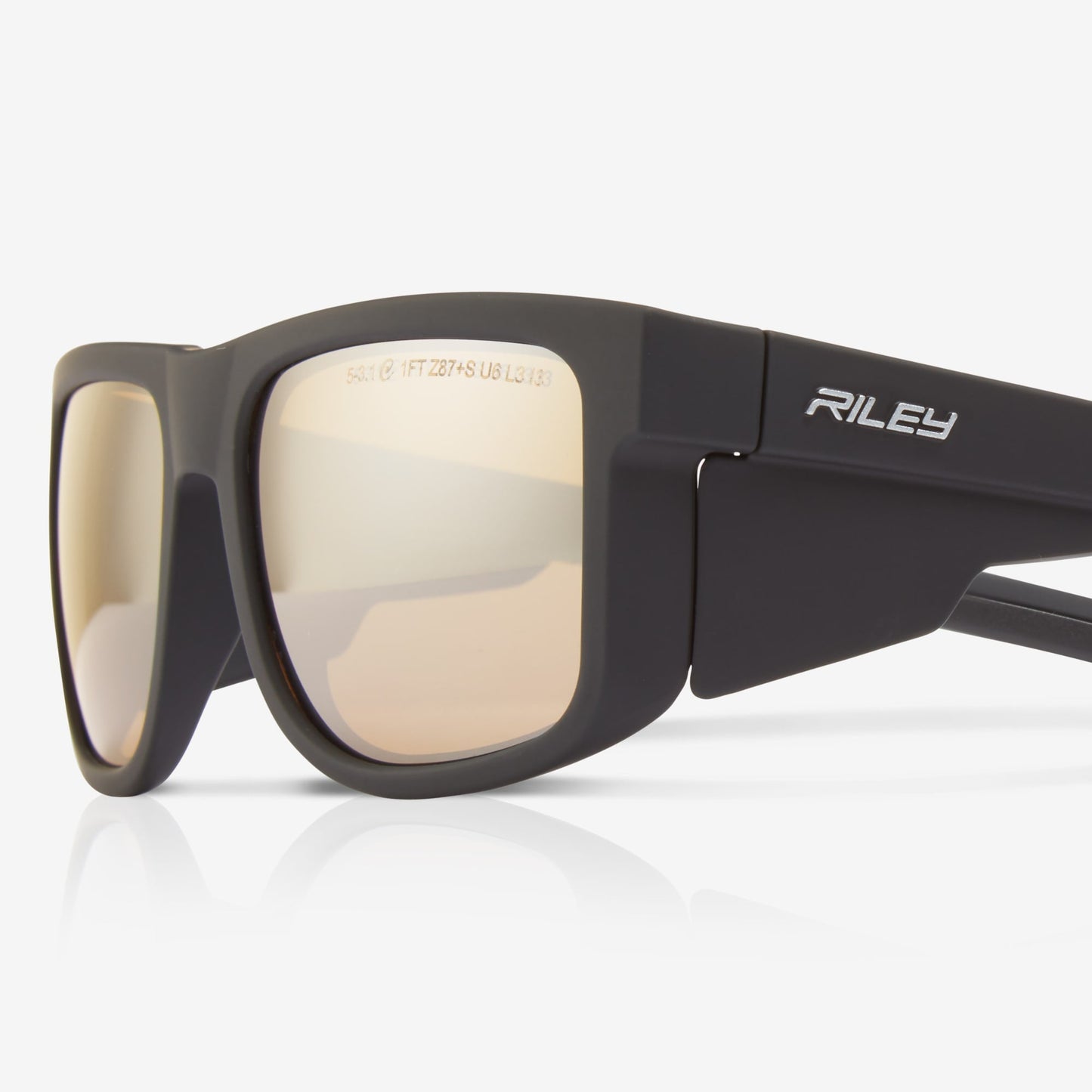 RILEY Navigator Anti-Scratch Safety Sunglasses with Antique Mirror Revo Lens