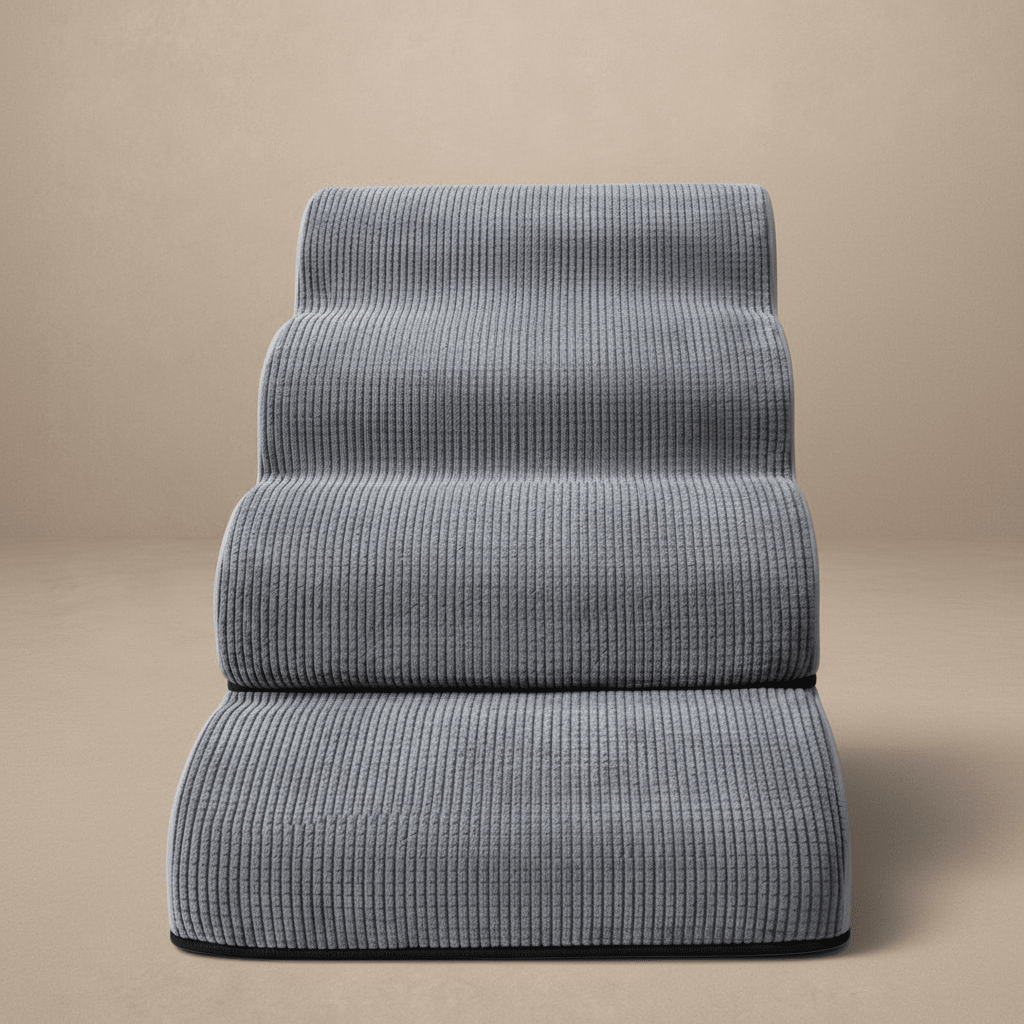 Aodisman 4-Step Dog Stairs & Ramp for Beds or Couches – 21" Grey Non-Slip Pet Steps