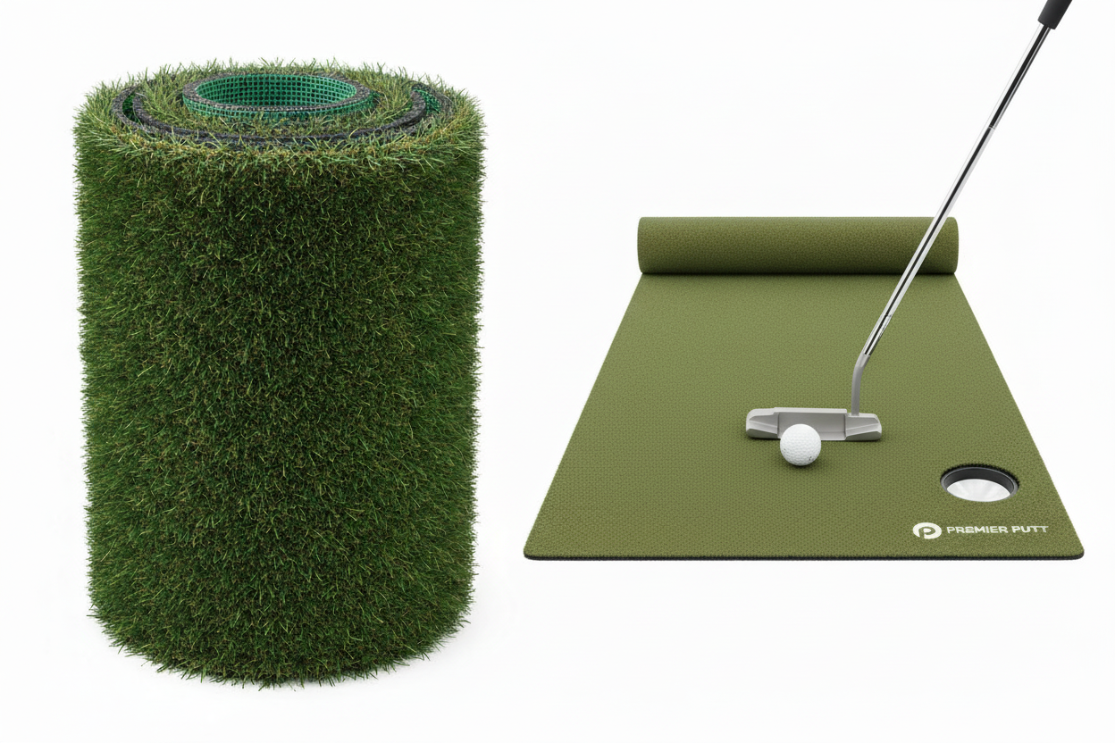 Artificial Grass and Golf Putting Mat Combined