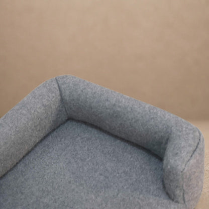 Artisan Furniture Solid Mango Wood Mini Battleship Tweed Pet Sofa Bed