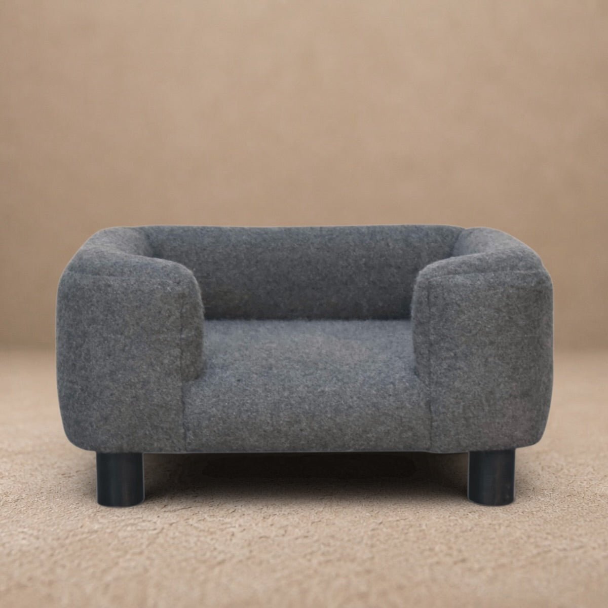 Artisan Furniture Solid Mango Wood Mini Battleship Tweed Pet Sofa Bed