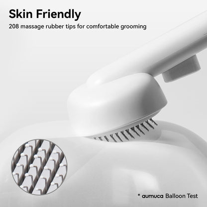 aumuca Cat Brush with Release Button, Cat Grooming Brush for Long or Short Haired Cats, Cat Hair Brush for Shedding Cat Comb for Pets Removing Loose Fur and Massage, White