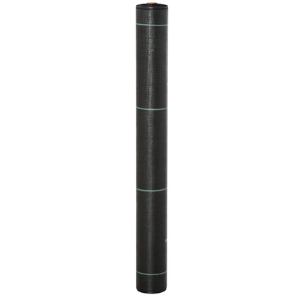 Outsunny 1m x 50m Weed Control Membrane, Heavy Duty Weed Control Barrier Fabric, 90gsm Ground Cover for Patios, Garden, Flower beds, Landscaping
