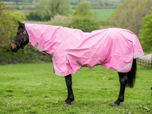 50g Detachable Neck Turnout Rug - Baby Pink