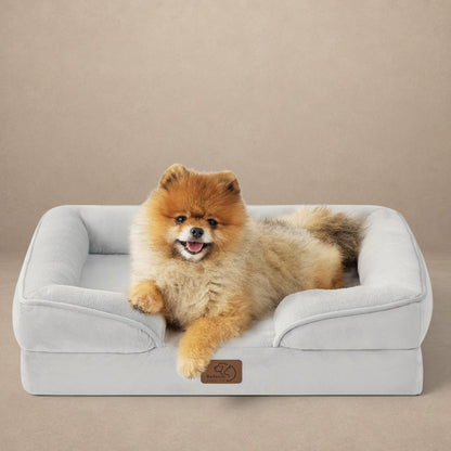 Bedsure Orthopedic Dog Bed for Small Dogs – Washable, Waterproof, 24-inch Light Grey