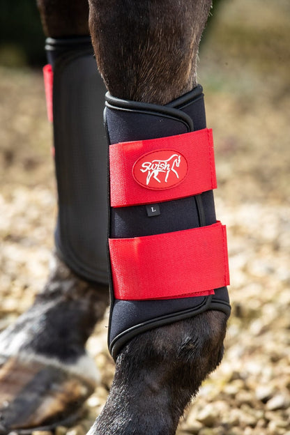 Double Locking Brushing Boots - Red