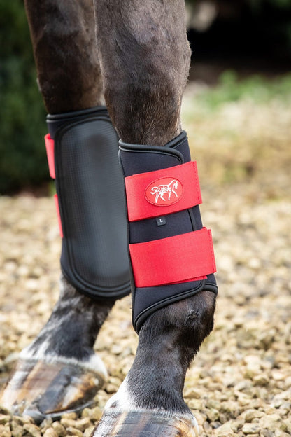 Double Locking Brushing Boots - Red